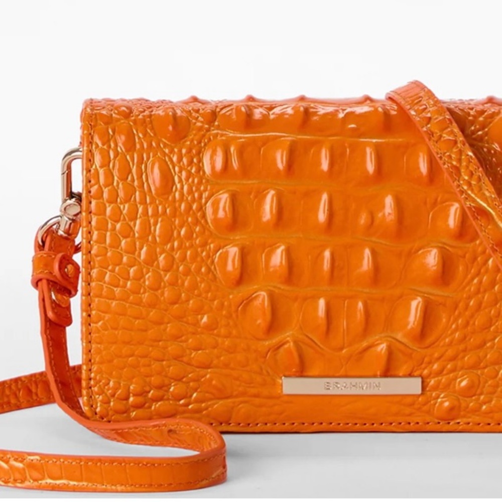 Orange Crocodile Embossed Women Bag